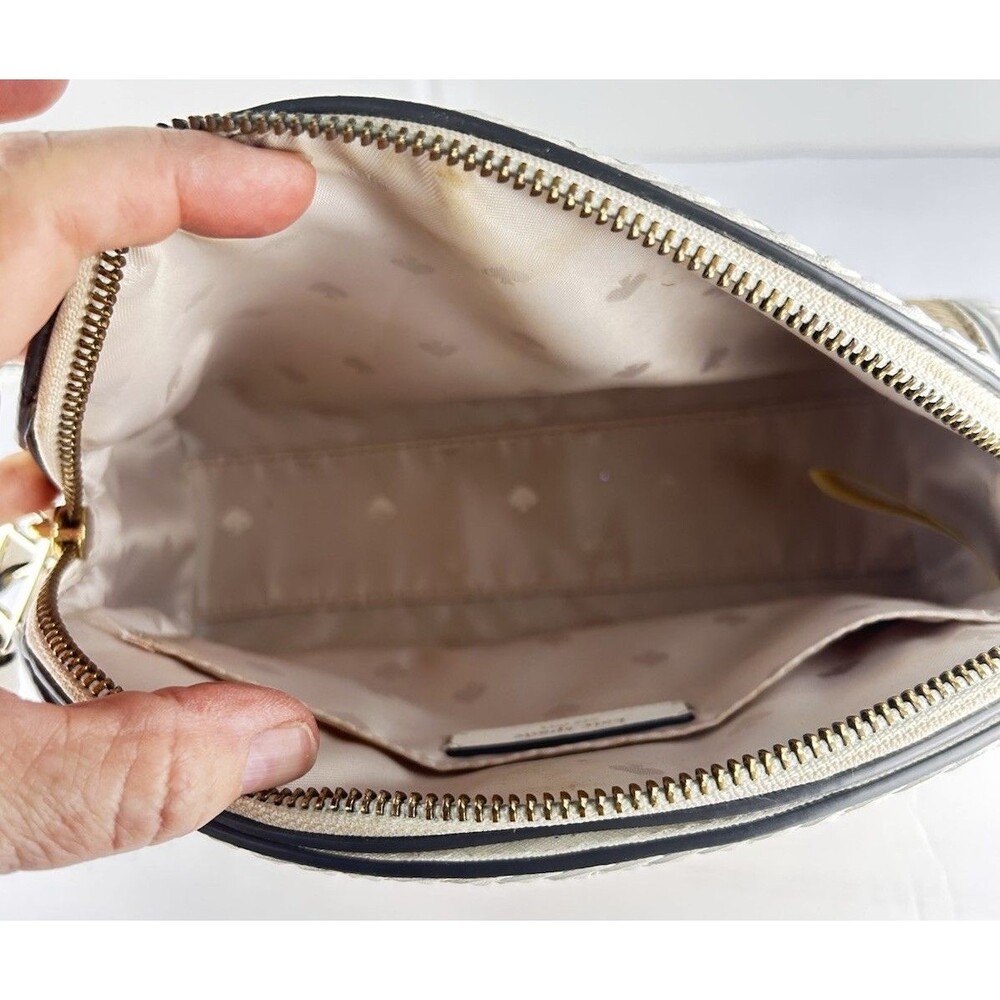 Kate Spade New York Sylvia Straw Dome Crossbody White Leather And Rafia - Picture 9 of 11